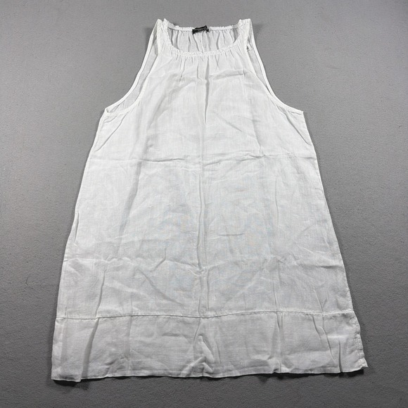 Francesca Bettini Dresses & Skirts - Francesca Bettini Dress Womens L White Linen Tank Sleeveless Knee Italy Summer